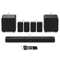 Système Home Cinéma 7.2 Canaux SJY A11 avec Barre de Son Sans Fil en Bois pour TV et Projecteur (Optique, AUX, USB)