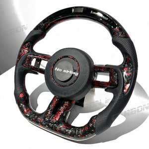 Volant de course en carbone forgé rouge de haute qualité avec fibre LED, vente directe d'usine pour <span class=keywords><strong>Ford</strong></span> <span class=keywords><strong>Mustang</strong></span> 2015-2023 - Product Image 2