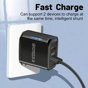 US EU UK Standard <b>Double</b> <b>USB</b> Power <b>Adapter</b> 36W Mobile Phone Wall Charger Fast Charging <b>USB</b> Travel Block - Product Image 4