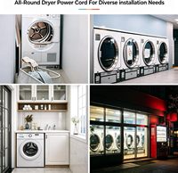 Cordon d'alimentation pour sèche-linge à 4 broches, 8 pieds, noir, 30 ampères, avec prise de remplacement pour sèche-linge