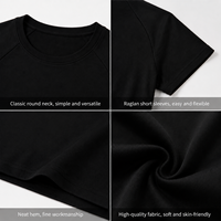 Kaos Logo Kustom OEM Lengan Pendek O-Neck Polos, Pakaian Wanita Slim Fit untuk Santai