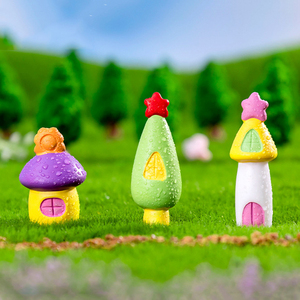Miniatures de figurines de chaloupes champignon en résine mignonnes pour décorations paysagères, petits ornements de maison de fée, accessoires de bricolage - Product Image 4