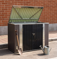 Abri extérieur en métal à 2 bacs pour poubelles de jardin, cour et pelouse