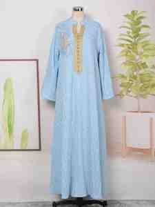 Nouvelle Abaya élégante et imposante pour femmes saoudiennes, en lin imprimé, style ouvert, longueur ras du sol, vente en gros, collection 2026 - Product Image 6