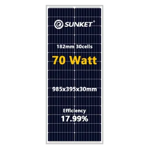 Sunket Solar Power Panel 70W Europa Magazijn Sala Panal Marokko Prijs 5kw 100wp 60W 35W Mini Paneles solares 12W 12V