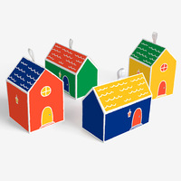YZ mignon maison forme boîte d'emballage de bonbons secs papier enduit Type de dossier pour gâteau cadeaux boîte carrée UV avantage estampage manipulation