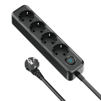 ODM Cable de extensión 4 salidas 700J Enchufe protector contra sobretensiones 6 pies Universal AC Socket EU Power Strip