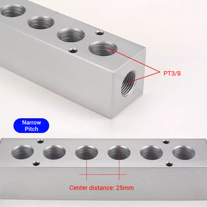 Bloco de Distribuição de Ar em Liga de Alumínio, Distribuidor de Ar, Linha de Derivação, Coletor de Ar Pneumático - Product Image 3