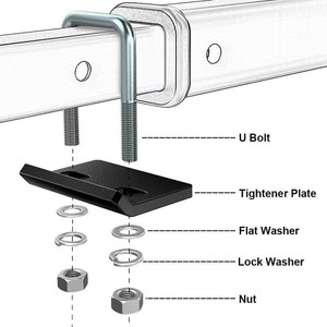 Universal Tow Hook Steel Black 2 Hole Mounting Plate For <b>Car</b> <b>Trailer</b> Boom - Product Image 3