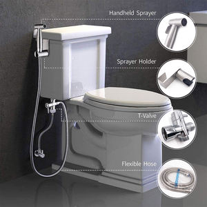 Keran Bidet Air Dingin Stainless Steel Desain Modern Murah, <span class=keywords><strong>Shower</strong></span> dengan Tekanan Air yang Dapat Disesuaikan, Nozzle Pembersih Otomatis, Pemasangan di Dinding - Product Image 1
