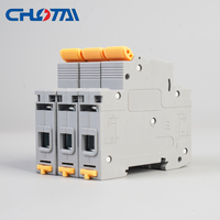 Disjoncteur miniature 3P 10A sur rail DIN pour boîtier de distribution domestique, protection d'éclairage de bâtiment commercial 230V 400V 6kA