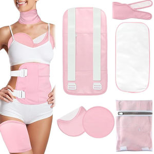 Kit de 6 Compresas Reutilizables de Aceite de Ricino para Estómago, Senos, Cuello y Piernas, de Algodón Orgánico, Ajustables y Comprimidas - Product Image 1