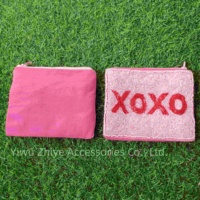 Usine personnalisée à la main XOXO pochette perlée femmes perlé Kitty chat porte-monnaie femmes pochette