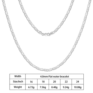 Vente en gros 925 Sterling Silver Diamond Cut Figaro Chaîne Chaîne Italienne Chaîne Cubaine Serpent Os Chaîne Collier Designs pour Hommes et Femmes - Product Image 4