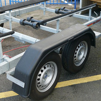 Garde-boue tandem double roue 56" x 8" et supports de garde-boue (GRAND), garde-boue double axe