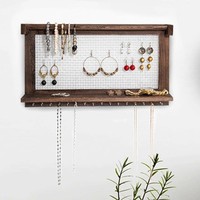 Porte-bijoux mural en bois à deux niveaux pour la présentation en magasin de bracelets et de lunettes Autres articles de bijouterie