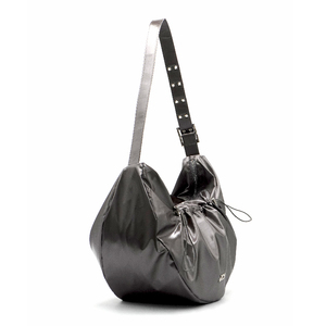 Jet Grey Crossbody <b>Bag</b> With Inner Lining Pocket And Wrinkle <b>String</b> Design Super Sasha <b>Bag</b> For Adjustable Shape Made In Korea - Product Image 2
