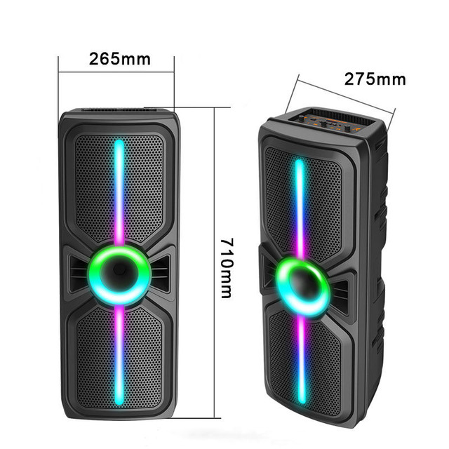 8 Inch Party Outdoor Speaker Double 8 Inch Speaker with RGB FM Mic FUNCTION