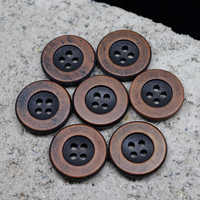 Kancing Baju Jas dari Tulang Sapi Asli Warna Merah-Coklat Vintage Ukuran 20mm dan 25mm Grosir Pabrik