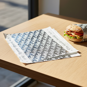 Papel de Aluminio Impreso para Envolver Alimentos - Pilaf de Cordero, Pan, Hamburguesa, Sándwich, Hotdog, <span class=keywords><strong>Burrito</strong></span>, Galleta - Product Image 6