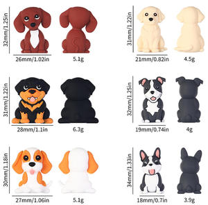 Nuevas cuentas de silicona 3D con diseño de cachorro, animales de dibujos animados, accesorios decorativos para joyería, pulseras DIY, bolígrafos y otros usos, con diseño de perro y cuentas dispersas. - Product Image 2