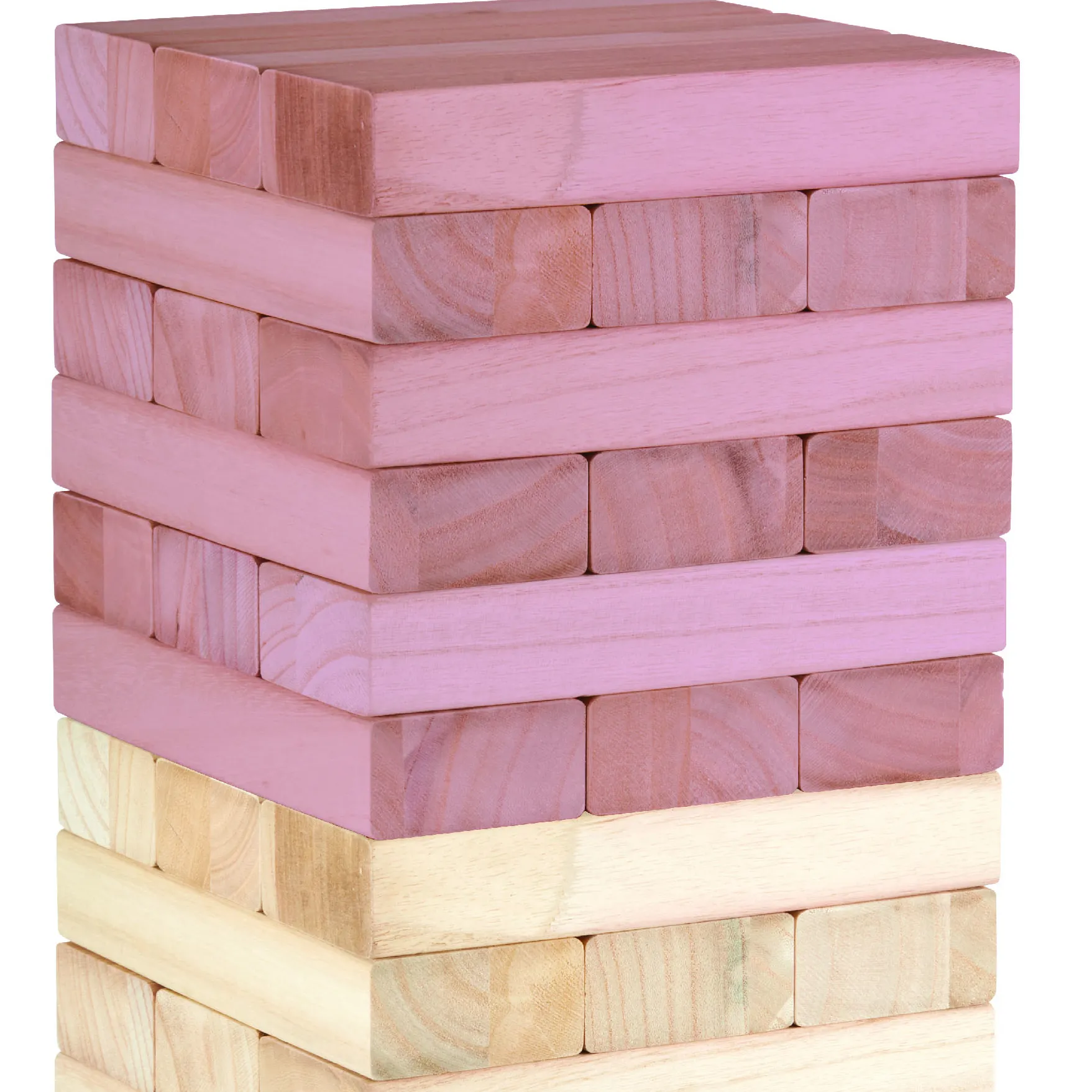Juego de bloques de construcción de madera para niños, juguete de piezas de madera apilada, torre de caída de madera, juegos de jardín familiar