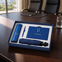 Ensemble promotionnel d'entreprise : Carnet personnalisé avec logo (100 feuilles), Gobelet isotherme, Parapluie, Tasse sous vide, Journal de bord – Idéal pour le bureau et les cadres
