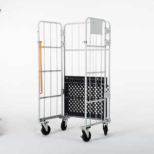 Good Price Trolley <strong>Rolling</strong> Cage <strong>Container</strong> Warehouse Storage Foldable Steel Cage - Product Image 4