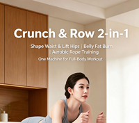 Appareil de musculation multifonctionnel 22 en 1 pour abdominaux et rameur, pliable, pour la maison, avec compteur numérique