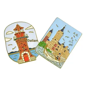 Individuelle Logo-Kühlschrankmagnete aus China, Metallhandwerk, Maßgefertigte Magnete, Personalisierte Städte-Souvenirs, Kleinserien für Sehenswürdigkeiten und Museen - Product Image 1