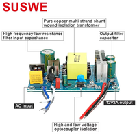 SUSWE AC-DC Einzel-Ausgang 12V 6A 110-220V Eingang Streifenförmiges Schaltnetzteil-Modul Bare Board für Industrielle Anwendungen 50-60Hz