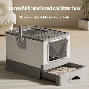 Extra Grote Spatwaterdichte Kattenbak Met Volledig Gesloten Plastic Ontwerp Met Een Extra Grote Lade - Product Image 6