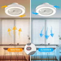 Ventilateur de plafond moderne multicolore avec éclairage LED à intensité variable, 5 pales, CRI 90 élevé, télécommande pour chambre à coucher
