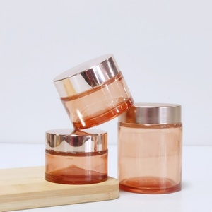 30ml 50ml 60ml 100ml Pink Luxury <b>Custom</b> Color Cosmetic Cream Glass Jar With Rose Gold Lids - Product Image 2