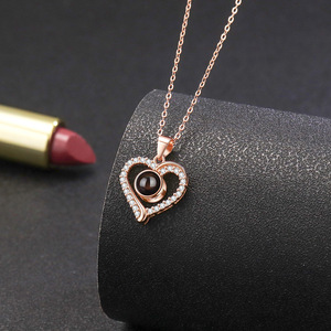 Оптовая Продажа Персонализированные ювелирные изделия на заказ фото в форме сердца кулон ожерелье из стерлингового серебра подарок дропшиппинг - Product Image 6