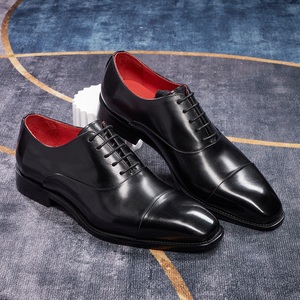 Scarpe di Lusso in Pelle <span class=keywords><strong>Fatte</strong></span> <span class=keywords><strong>a</strong></span> <span class=keywords><strong>Mano</strong></span>, Stringate con Soletta Rossa, Eleganti per Matrimoni, Cerimonie, Ufficio e Business - Product Image 1