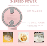 Batteur à œufs sans fil rechargeable, mixeur alimentaire portatif pour la cuisine et la pâtisserie, mini-mixeur USB sans fil
