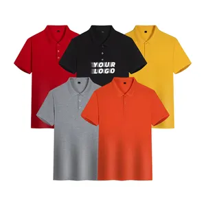 Дешевые рубашки-поло с индивидуальным принтом, однотонные мужские рубашки-поло с логотипом, Высококачественная Хлопковая мужская Простая рубашка-поло для гольфа в деловом стиле