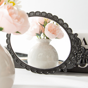 Hot bán xách tay mỹ phẩm trang trí phong cách cổ điển vẻ đẹp tay gương trang trí công phu thiết kế cầm tay retro Gương trang điểm với xử lý - Product Image 5