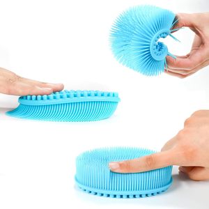Gant de toilette en silicone personnalisé avec logo, doux, exfoliant, <span class=keywords><strong>pour</strong></span> le corps, la douche, <span class=keywords><strong>brosse</strong></span> à <span class=keywords><strong>cheveux</strong></span> <span class=keywords><strong>pour</strong></span> femmes et hommes, nettoyage du corps - Product Image 3