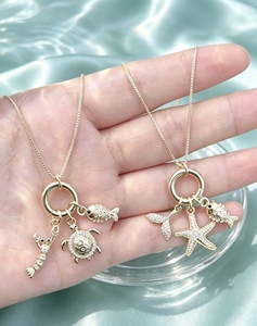 Sea Animal Pendant Necklace 18K Gold Plated Micro Insert Inlay Exquisite <b>Chain</b> Jewelry Pendant Necklace - Product Image 5