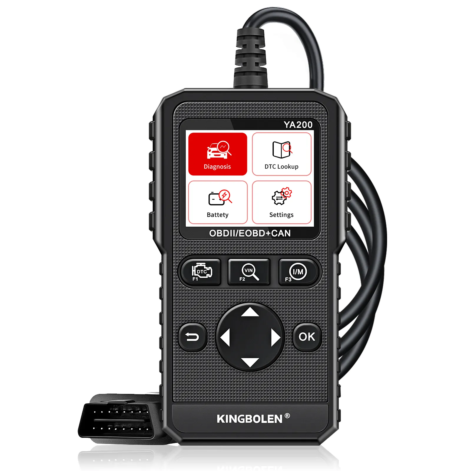 Kingbolen scanner automotivo, ferramenta de diagnóstico do motor para carros com atualização gratuita, verificação de bateria