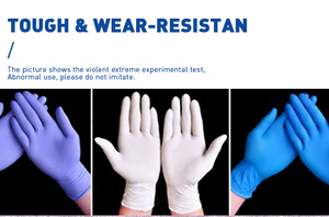 Extra Durable 6Mil Black Nitrile Disposable Gloves <b>Powder</b> Free Anti-slip Allergy Free Gathered Cuff <b>Textured</b> Fingertips General - Product Image 6