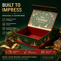 Boîte cadeau rigide personnalisable avec motif de Noël, extérieur imprimé, ruban en satin, OEM ODM, boîte cadeau de Noël en carton