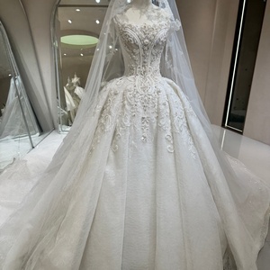 Dw0233 Romantic Off Shoulder Heavy Crystal Corset Shimmer Tulle Lace Applique Ball Gown <b>Wedding</b> Dress Jancember - Product Image 1