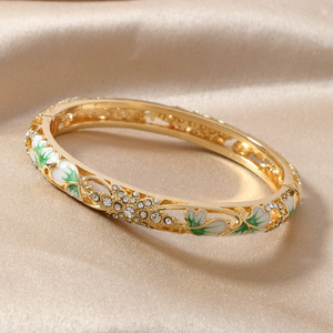 Brazalete de Esmalte Fino con Estilo Étnico Retro, Estilo Cloisonné de Pekín Antigua, Joyería de Moda para Cheongsam, Brazaletes Modernos - Product Image 3