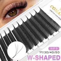 Personnalisation YY/W en forme de doux naturel 2D/3D/4D/5D 0.07mm Faux vison coréen PBT greffé L Curl plateau d'extension de floraison automatique
