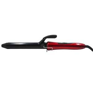 Rizador cónico de flor de pera esmaltada de cerámica roja al por mayor de fábrica, rizador de pelo casero de 9-38mm, herramientas de estilismo MCH de temperatura LCD - Product Image 2