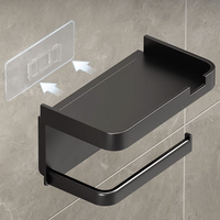 Porte-papier toilette auto-adhésif sans perçage, étanche, mural, avec support pour téléphone, pour salle de bain et maison