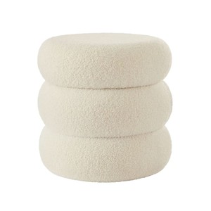 Lamb Velvet 30 High Ottoman Comfortable Home and Kitchen <b>Storage</b> <b>Stool</b> Cream Dressing Sedentary Living Room Sofa <b>Stool</b> - Product Image 5